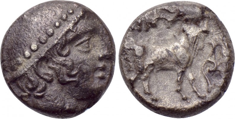THRACE. Ainos. Diobol (Circa 427/6-425/4 BC). 

Obv: Head of Hermes to right, ...