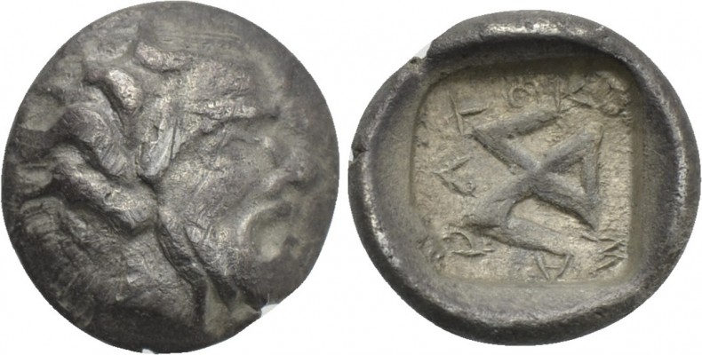 KINGS OF THRACE (Odrysian). Saratokos (Circa 407-369 BC). Obol. 

Obv: Wreathe...