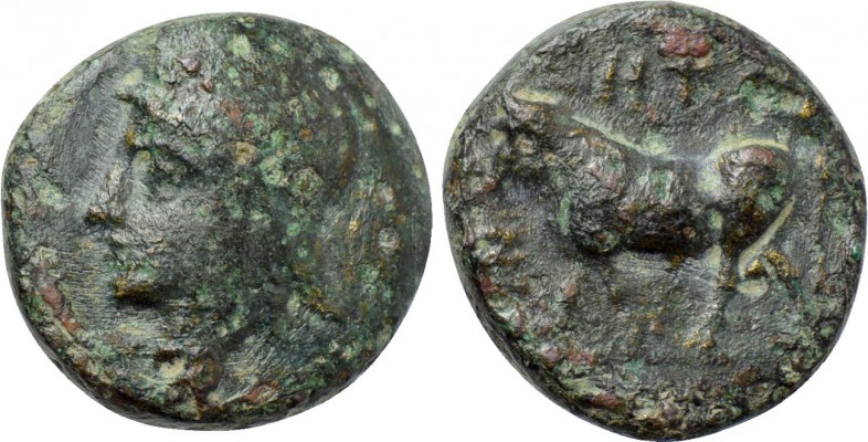 MACEDON. Aineia. Ae (Late 5th-4th centuries BC). 

Obv: Head of Aeneas left, w...