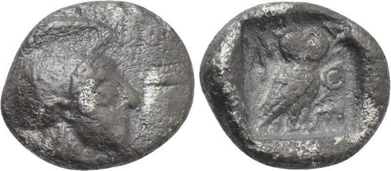 ATTICA. Athens. Obol (Circa 525-515 BC). 

Obv: Helmeted head of Athena right....