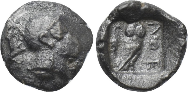 ATTICA. Athens. Obol (Circa 500/490-485/480 BC). 

Obv: Helmeted head of Athen...