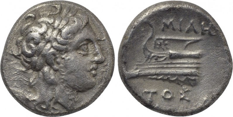 BITHYNIA. Kios. Half Siglos or Hemidrachm (Circa 345-315 BC). Miletos, magistrat...