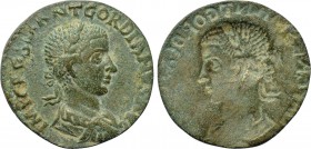 PISIDIA. Antioch. Gordian III (238-244). Ae. Obverse brockage.