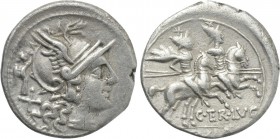 C. TERENTIUS LUCANUS. Denarius (147 BC). Rome.