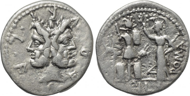 M. FURIUS L. F. PHILUS. Denarius (120 BC). Rome. 

Obv: M FOVRI L F. 
Laureat...