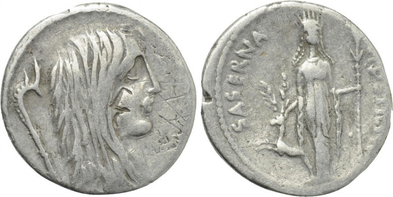 L. HOSTILIUS SASERNA (48 BC). Denarius. Rome. 

Obv: Head of Gallia right; car...