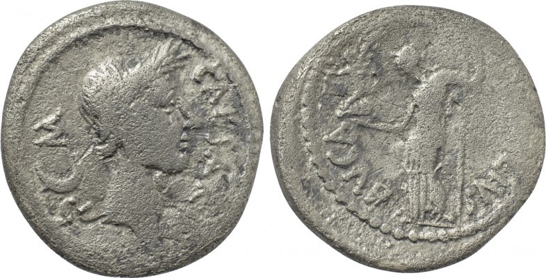 JULIUS CAESAR. Denarius (44 BC). Rome. L. Aemilius Buca, moneyer. Lifetime issue...