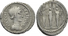 P. ACCOLEIUS LARISCOLUS. Denarius (41 BC). Rome.
