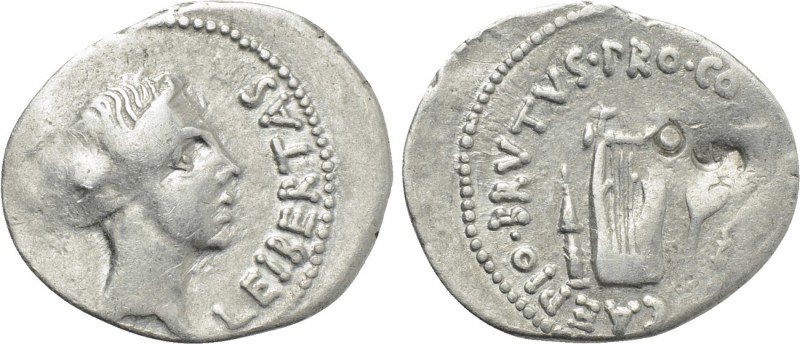BRUTUS. Denarius (42 BC). Military mint traveling with Brutus in Lycia. 

Obv:...