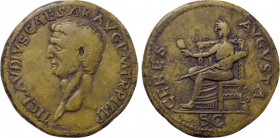 CLAUDIUS (41-54). Dupondius. Rome (or possibly uncertain Balkan mint).
