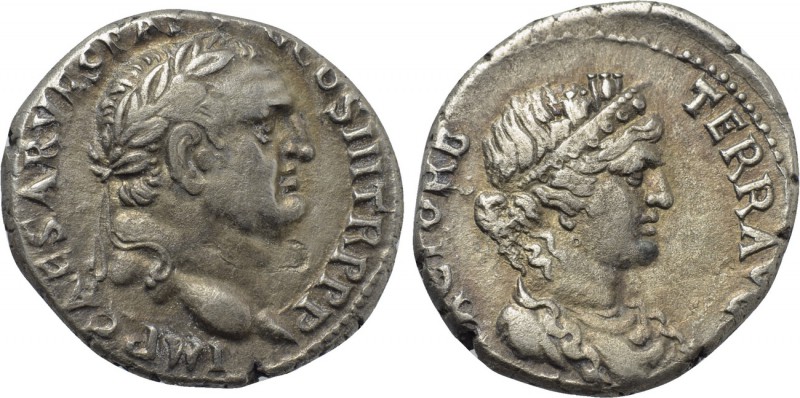 VESPASIAN (69-79). Denarius. Ephesus. 

Obv: IMP CAESAR VESPAS AVG COS III TR ...