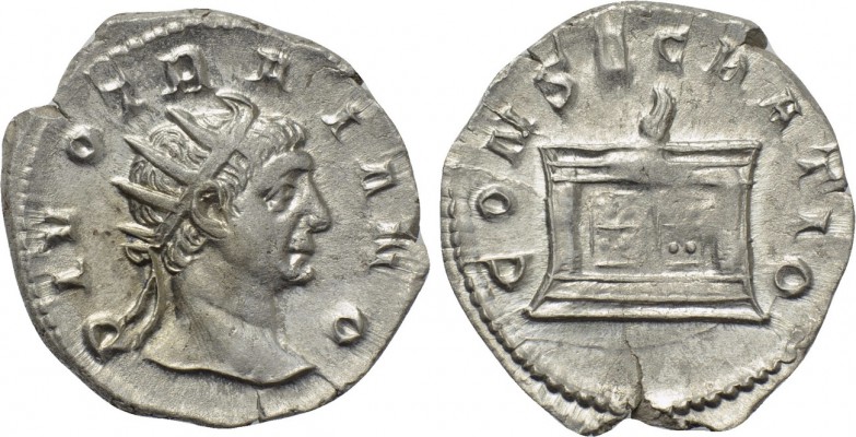 DIVUS TRAJAN (Died 117). Antoninianus. Struck under Trajanus Decius (249-251). ...