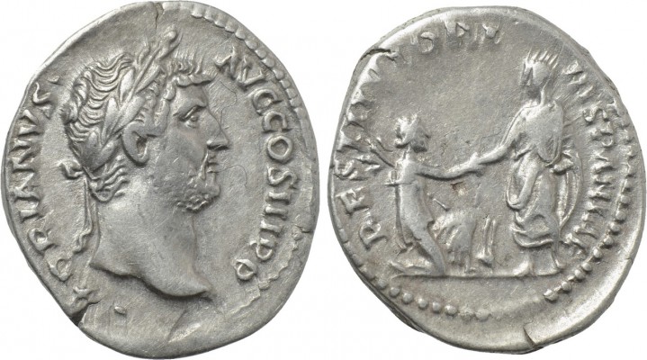 HADRIAN (117-138). Denarius. Rome. "Restitutor Series" issue. 

Obv: HADRIANVS...