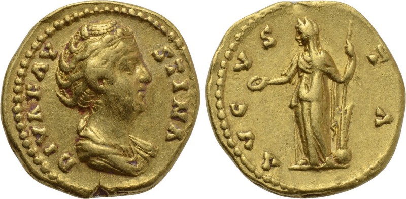 DIVA FAUSTINA I (Died 140/1). GOLD Aureus. Rome. 

Obv: DIVA FAVSTINA. 
Drape...