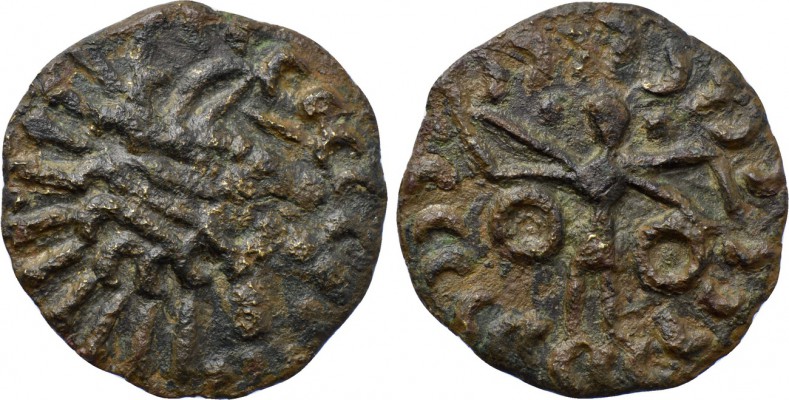 EASTERN EUROPE. Goths in the Crimea (2nd century). Ae. 

Obv: Stylized laureat...