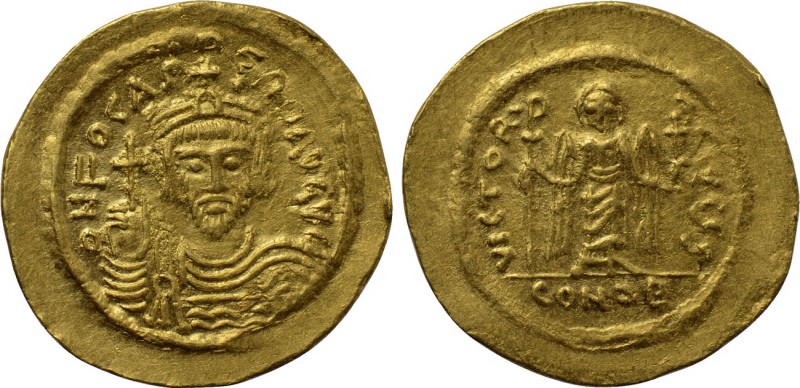 PHOCAS (602-610). GOLD Solidus. Constantinople. 

Obv: O N FOCAS PЄRP AVG. 
C...
