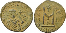 HERACLIUS with HERACLIUS CONSTANTINE (610-641). Follis. Seleucia Isauriae. Dated RY 6 (615/6).