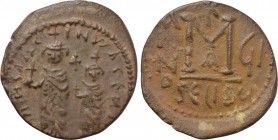 HERACLIUS with HERACLIUS CONSTANTINE (610-641). Follis. Seleucia Isauriae. Dated RY 7 (616/7).