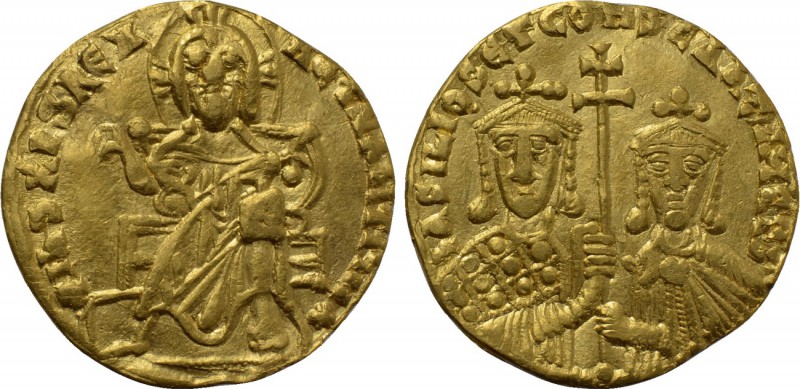 BASIL I THE MACEDONIAN with CONSTANTINE (867-886). GOLD Solidus. Constantinople....