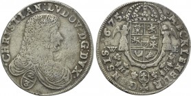 GERMANY. Mecklenburg-Schwerin. Christian Ludwig I (1658-1692) 2/3 Taler or Gulden (1675-WE). Dömitz.