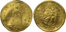 HUNGARY. Maria Theresia (1740-1780). GOLD 2 Ducats (1765). Kremnitz.