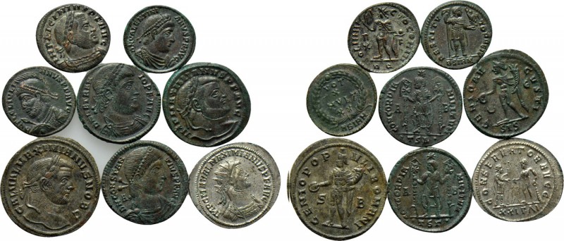 8 Late Roman Coins; including Vetranio. 

Obv: .
Rev: .

. 

Condition: S...