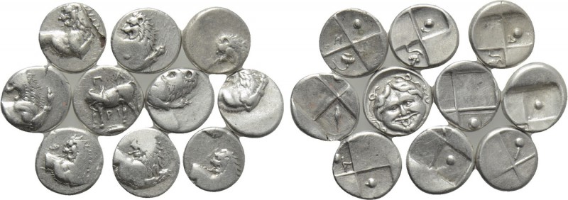 10 Greek Silver Coins; Chersonesos and Parion. 

Obv: .
Rev: .

. 

Condi...