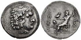Imperio Macedonio. Alejandro III Magno. Tetradracma. 150-125 a.C. Mesembria. (Price-1066). Anv.: Cabeza de Heracles a derecha, tocado con piel de león...