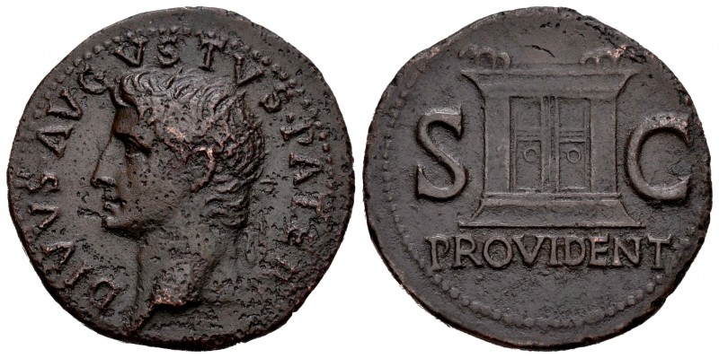 Tiberio. As. 20-30 d.C. Roma. (Spink-1789). (Ric-81). Anv.: DIVVS AVGVSTVS PATER...