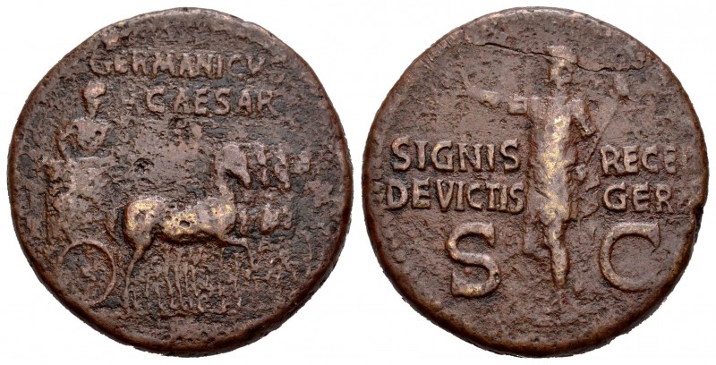 Calígula. Dupondio. 37-41 d.C. Roma. (Spink-1820). (Ric-57). Anv.: GERMANICVS CA...