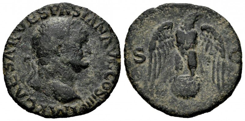 Vespasiano. As. 71 d.C. Roma. (Spink-2362). (Ric-764). Rev.: Águila. S C a los l...