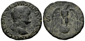 Vespasiano. As. 71 d.C. Roma. (Spink-2362). (Ric-764). Rev.: Águila. S C a los lados. Ae. 7,48 g. BC. Est...25,00. English: Vespasian. As. 71 d.C. Rom...