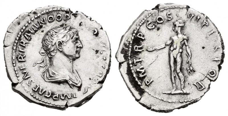 Trajano. Denario. 116 d.C. Roma. (Spink-3149). (Ric-347). (Seaby-276). Rev.: P M...