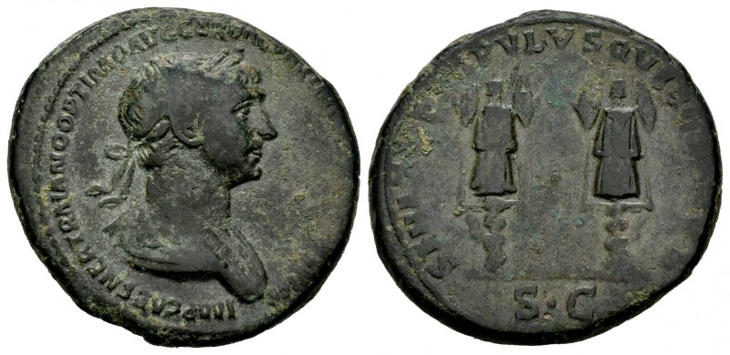 Trajano. As. 114-117 d.C. Roma. (Spink-no cita). (Ric-681). Rev.: SENAT(VS PO)PV...