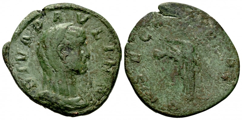 Paulina. Sestercio. 235-235 d.C. Roma. (Spink-8401). (Ric-3). Rev.: Faustina en ...