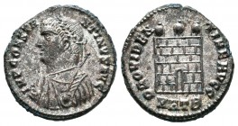 Constantino I. Follis. 317 d.C. Heraclea. (Spink-16032). (Ric-16). Rev.: PROVIDENTIAE AVGG, en exergo MHTB. 3,43 g. Plateado original. EBC+. Est...50,...