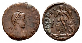 Valentiniano II. 1/2 centinional. 388-392 d.C. Nicomedia. (Spink-20346). (Ric-45a). Ae. 1,45 g. MBC. Est...12,00. English: Valentinian II. 1/2 centini...