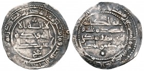 Emirato Independiente. Abderrahman II. Dirhem. 230 H (844). Al Andalus. (Vives-197). Ag. 2,34 g. Tres círculos encima de IA y debajo de la 3ª línea la...