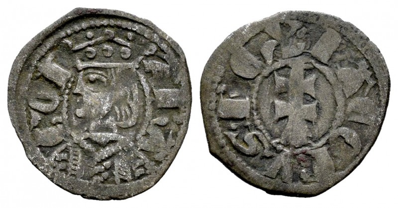 Corona de Aragón. Jaime II (1291-1327). Óbolo. Aragón. (Cru-365). Ve. 0,41 g. MB...