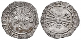 Fernando e Isabel (1474-1504). 1/2 real. Sevilla. (Cal 2008-467). Ag. 1,70 g. Con S en anverso. MBC+. Est...60,00. English: Catholic Kings (1474-1504)...