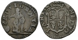 Felipe II (1556-1598). Parpagliola. Sin fecha. Milán. (Vti-12). Ae. 2,62 g. MBC-. Est...45,00. English: Philip II (1556-1598). Parpagliola. Sin fecha....