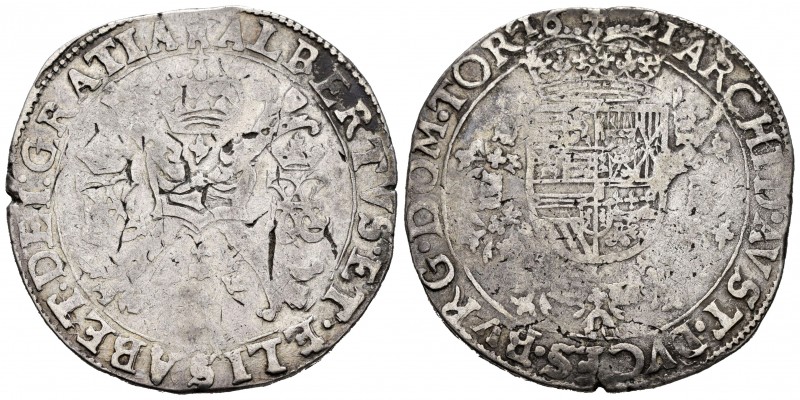 Alberto e Isabel (1598-1621). 1 patagón. 1621. Tournai. (Vti-384). (Vanhoudt-619...