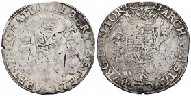Alberto e Isabel (1598-1621). 1 patagón. 1621. Tournai. (Vti-384). (Vanhoudt-619.TO). Ag. 27,68 g. BC+/MBC-. Est...75,00. English: Albert and Elizabet...