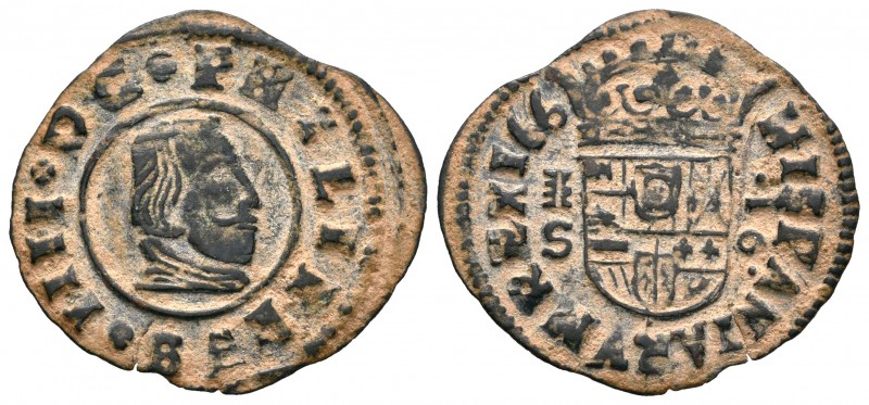 Felipe IV (1621-1665). 16 maravedís. 166_ (sic). Segovia. S. (Cal 2008-no cita)....