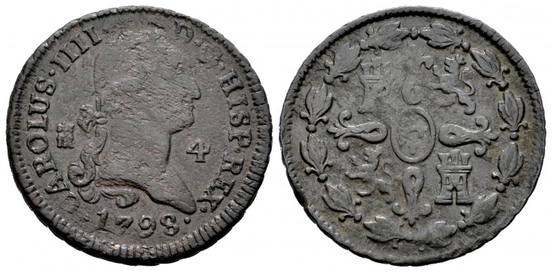 Carlos IV (1788-1808). 4 maravedís. 1798. Segovia. (Cal 2008-1510). (Cal 2019-52...