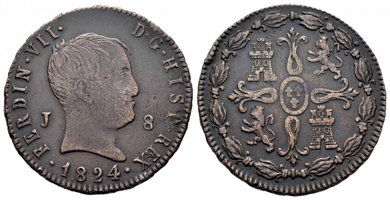 Fernando VII (1808-1833). 8 maravedís. 1824. Jubia. (Cal 2008-1560). (Cal 2019-2...