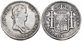 Fernando VII (1808-1833). 8 reales. 1821. Guadalajara. FS. (Cal 2008-445). Ag. 26,57 g. Rayas. MBC/MBC+. Est...80,00. English: Ferdinand VII (1808-183...
