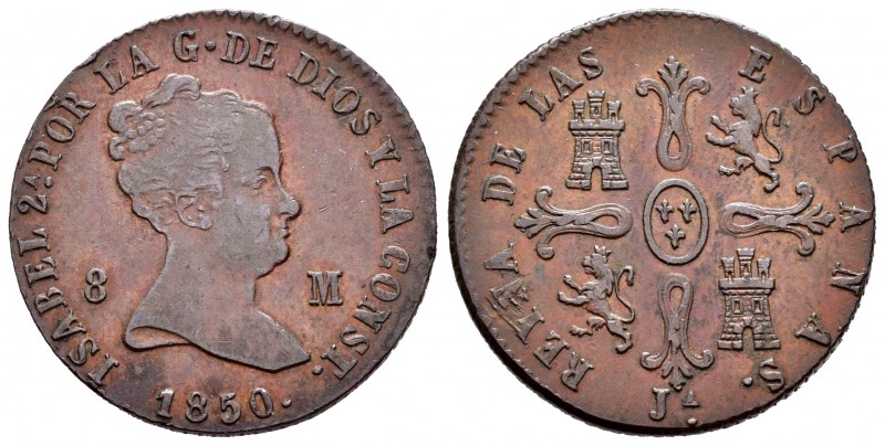 Isabel II (1833-1868). 8 maravedís. 1850. Jubia. (Cal 2008-488). Ae. 10,24 g. Go...