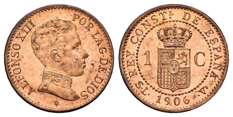 Centenario de la Peseta (1868-1931). Alfonso XIII (1886-1931). 1 céntimo. 1906*6...