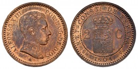 Centenario de la Peseta (1868-1931). Alfonso XIII (1886-1931). 2 céntimosq. 1904*04. Madrid. SMV. (Cal 2008-67). Ae. 2,02 g. EBC. Est...15,00. English...